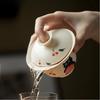 New Hand Painted Orange Cat Gaiwan Cute Ladies Tea Bowl Heat Resistant Kung Fu Tea Set Brewing Cup Exquisite Household Tea Set