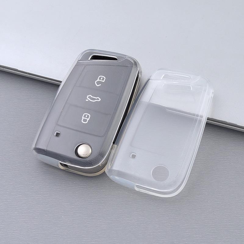 Volkswagen Key Case for Sagitar, Tiguan L, Bora, Polo, Lamando, Passat, Lavida - Transparent Series