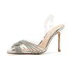 Spot L-112 Huizhou Women's Shoes 2025 Summer Pointed Versatile Not Tired Feet Sandals Rhinestone Transparent Stilettos