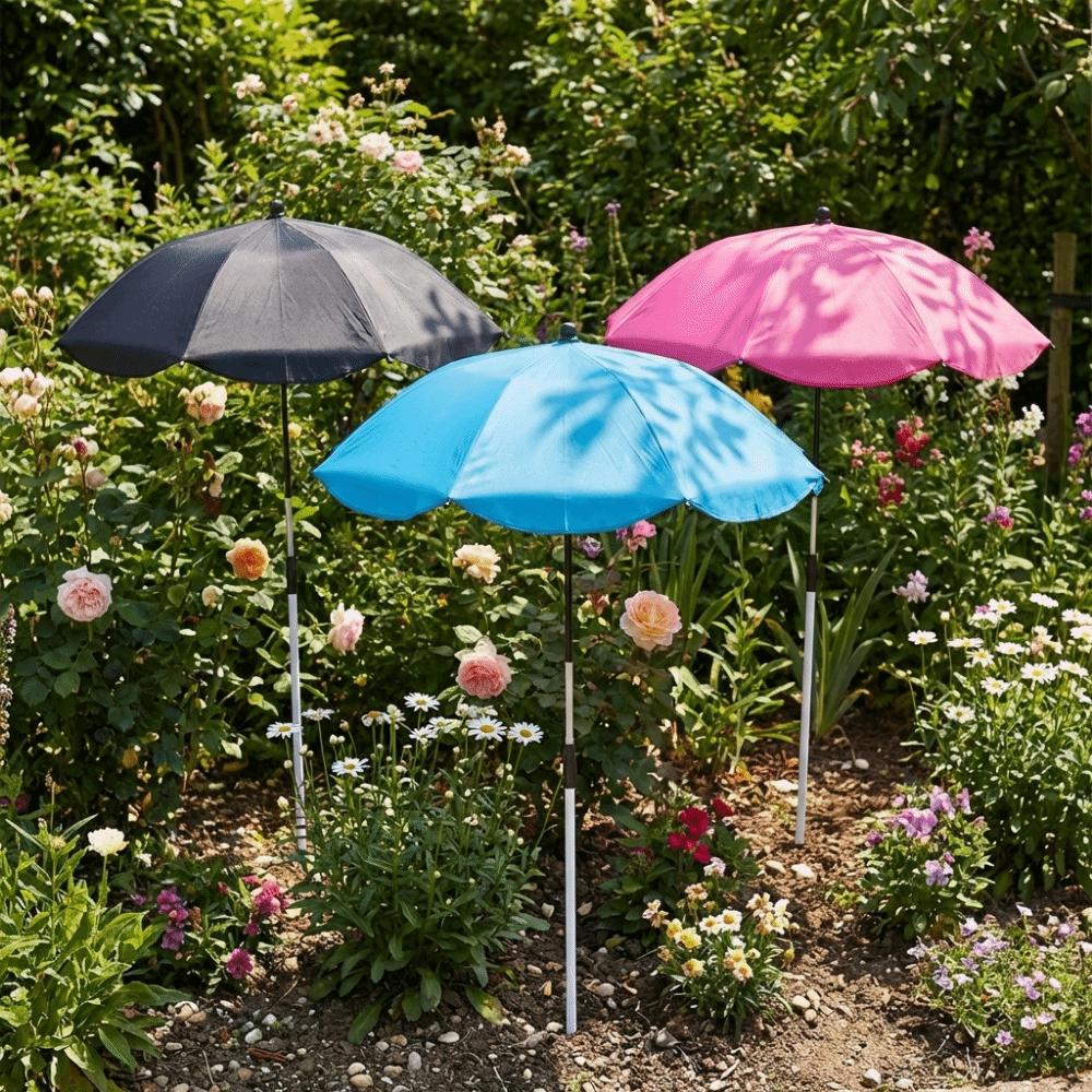 65cm Telescopic Plant Umbrellas Larger Garden Umbrella Shade Sturdy Garden Shade Umbrella  Potted