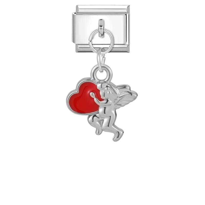 Crystal Moon Butterfly Rose Star Bow Cats Pendant Italian Charm Link Fit 9mm Stainless Steel Bracelet Women Jewelry DIY Making