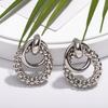 Fashion Brincos For Women Statement Golden Metal Chain Twist Circle Knot Drop Earrings Trendy Ear Jewelry Accessories Gift