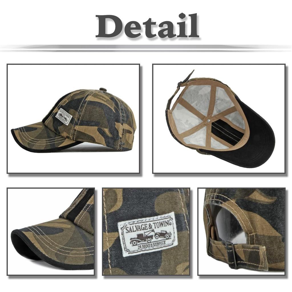 Camouflage Kappe Hut für Outdoor Berg CA873 [Weißer Fang] Aktivitäten, Klettern, Wandern, Angeln, Golf, Damen, Herren, (Tarnkaffee)