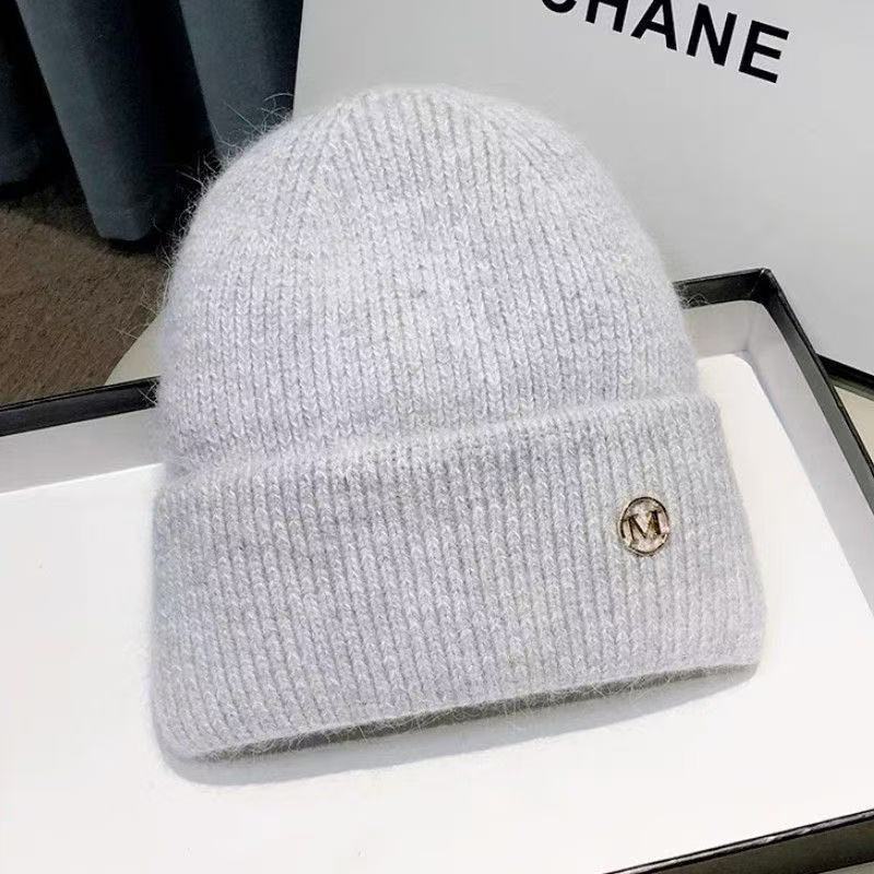 Etichetta Decor Basic Beanie Trendy Tinta Unita Cappelli in Maglia Elastica Berretto Caldo con Risvolto per Donna Uso Quotidiano Autunno e Inverno