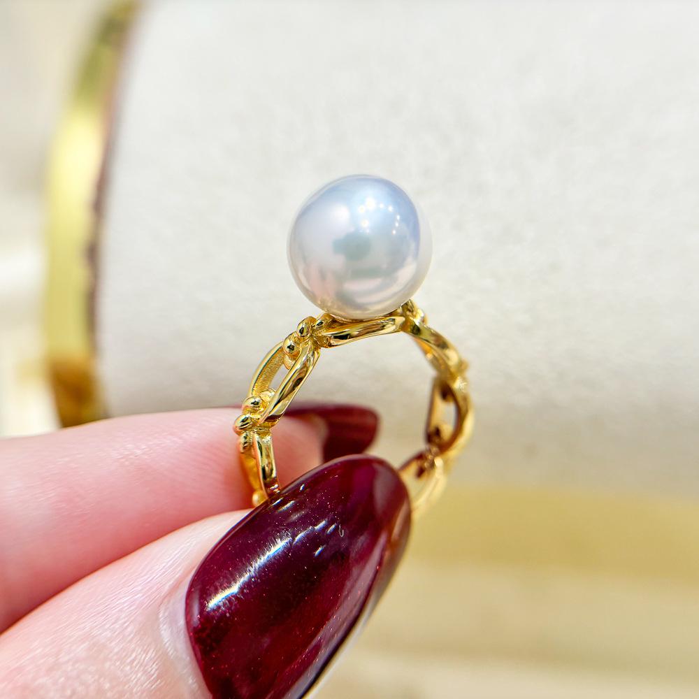 S925 Sterling Silver DIY Pearl Ring Blank for 9-13mm Round Pearls