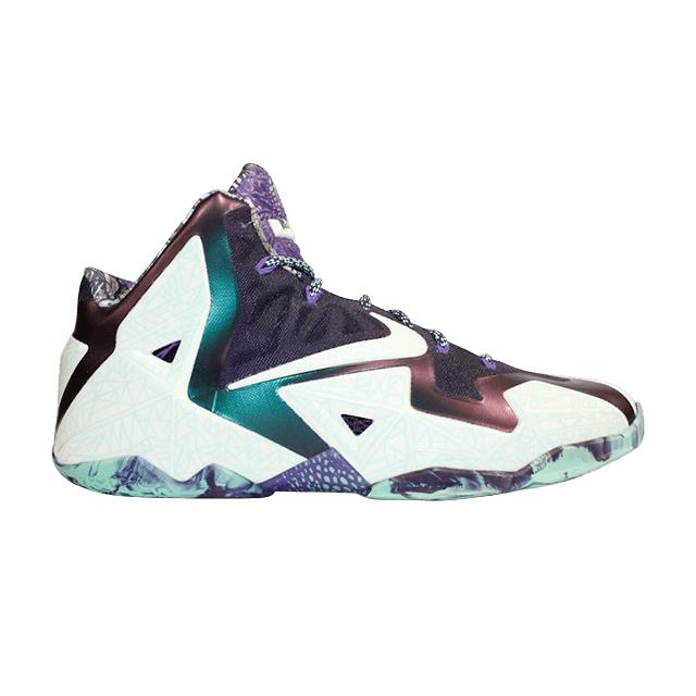 

Детские кроссовки Nike LeBron 11 GS Gumbo League Белый кашемир Grn-Glow-Prpl-Dynsty 621712-701