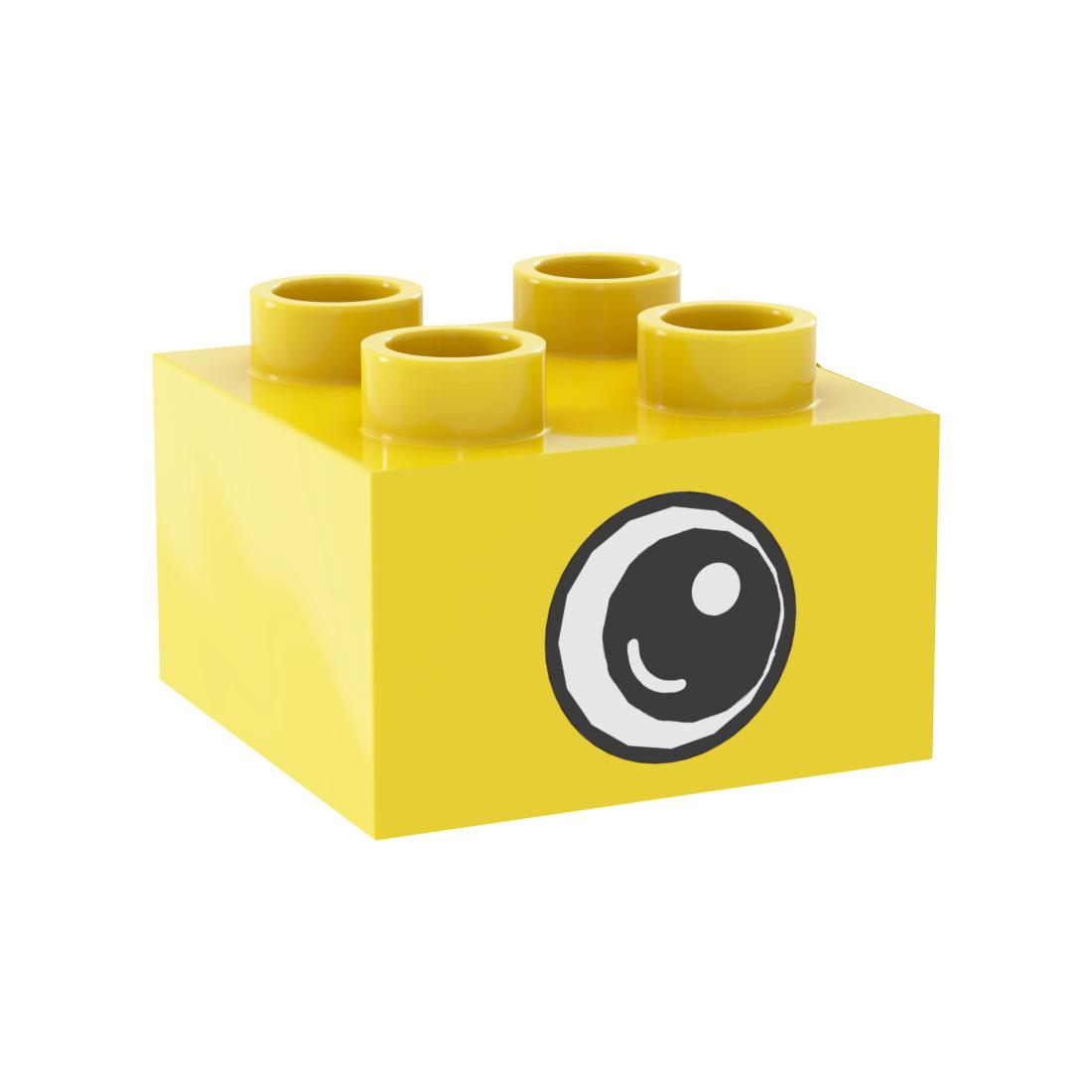

3PCS Big Particle Block Construction Blocks 2x2 Featuring Eye Print Random Colour Playthings Children Infant Creative DIY MOC -A11720