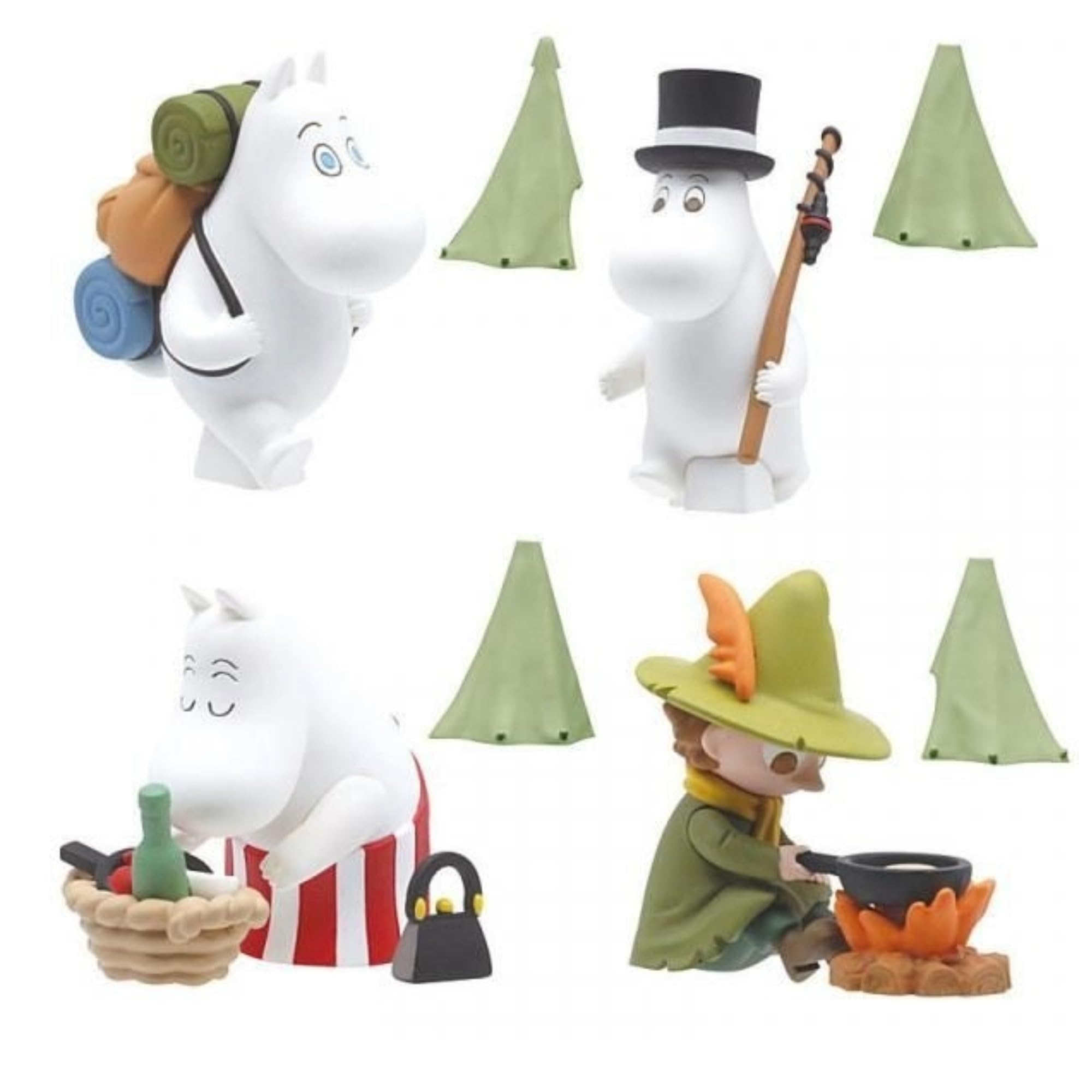 Takara Tomy Arts MOOMIN Кемпинговый Маскот в Муми-долине x Полный Набор из 4 Капсульных Игрушек Гачапон (Перепродажа)