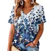Camicetta da Donna con Scollo a V, Manica Corta, Stampa, Leggera, per Uso Casual Estivo