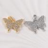 Elegant Two-Tone Butterfly Pendant with Full Diamond Design - Gold & Silver Clavicle Chain Accessories