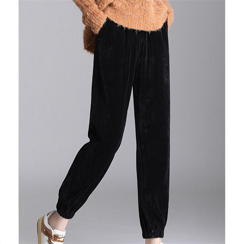 Осень-зима женские корейские утепленные однотонные спортивные штаны женские мешковатые — фото 7