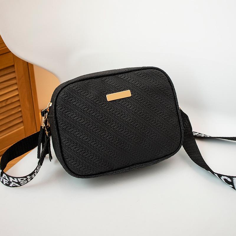 New embossed iron sheet ribbon messenger small square bag casual simple cosmetic bag mobile phone bag