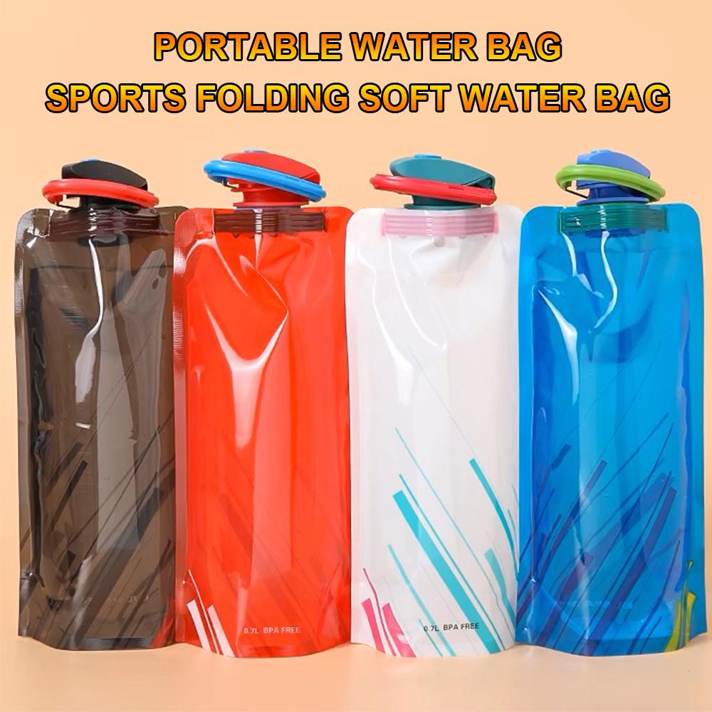 Outdoor-Radsport-Sportwasserflasche - Tragbarer Wasserbecher für Bergsteigen - Faltbarer Wasserbeutel aus PE-Kunststoff - Wasser für Werbegeschenke