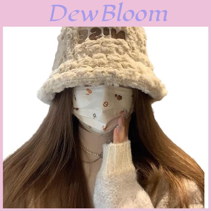 Fall Winter Ladies Bucket Hat With Thick Wool Plush For Warmth And Windproof Comfort