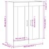 Wall Cabinet Concrete Grey 69.5x34x90 cm Engineered Wood