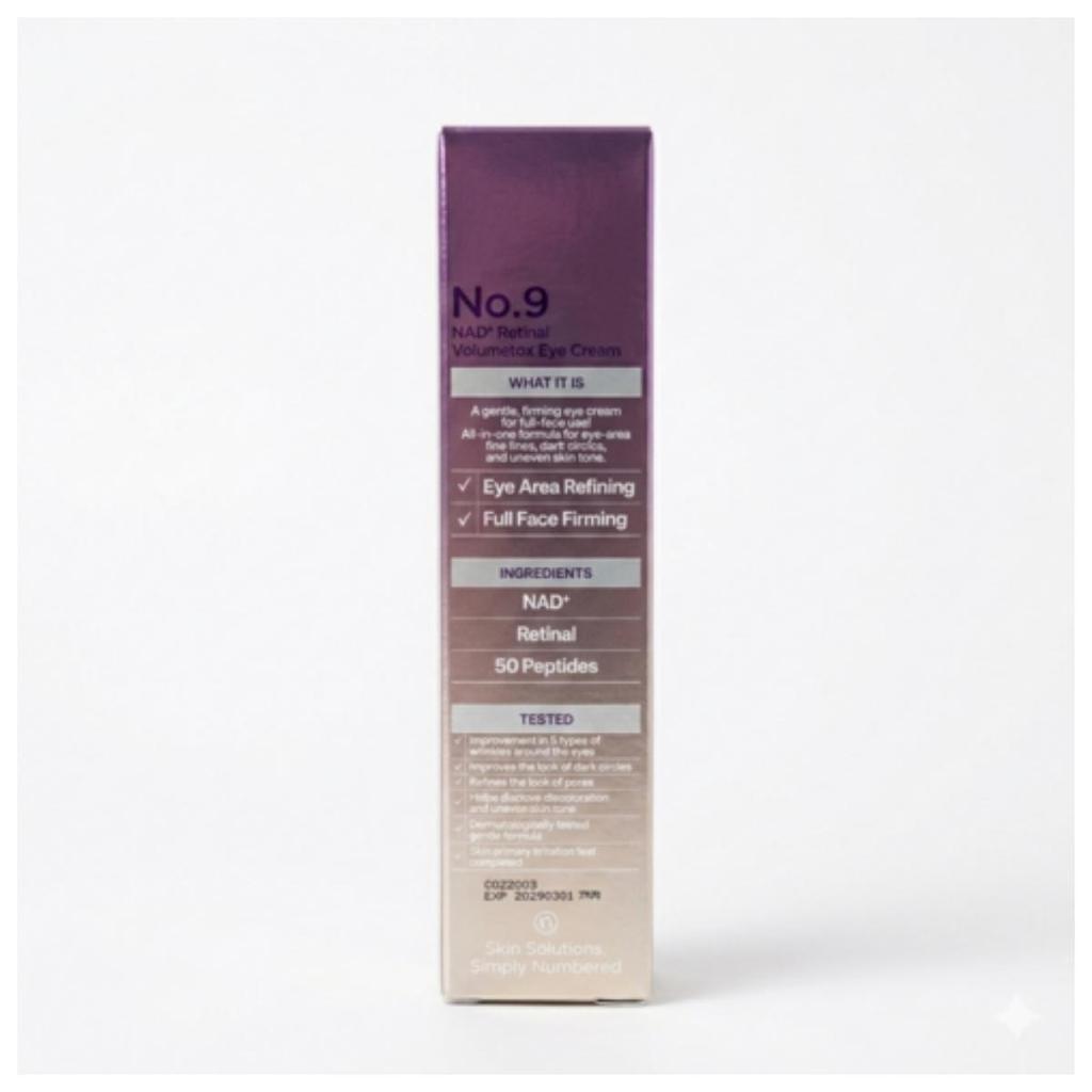 NUMBUZIN N. 9 NAD Retinal Volume Shot Crema Occhi Rassodante Rinfrescante 20ml