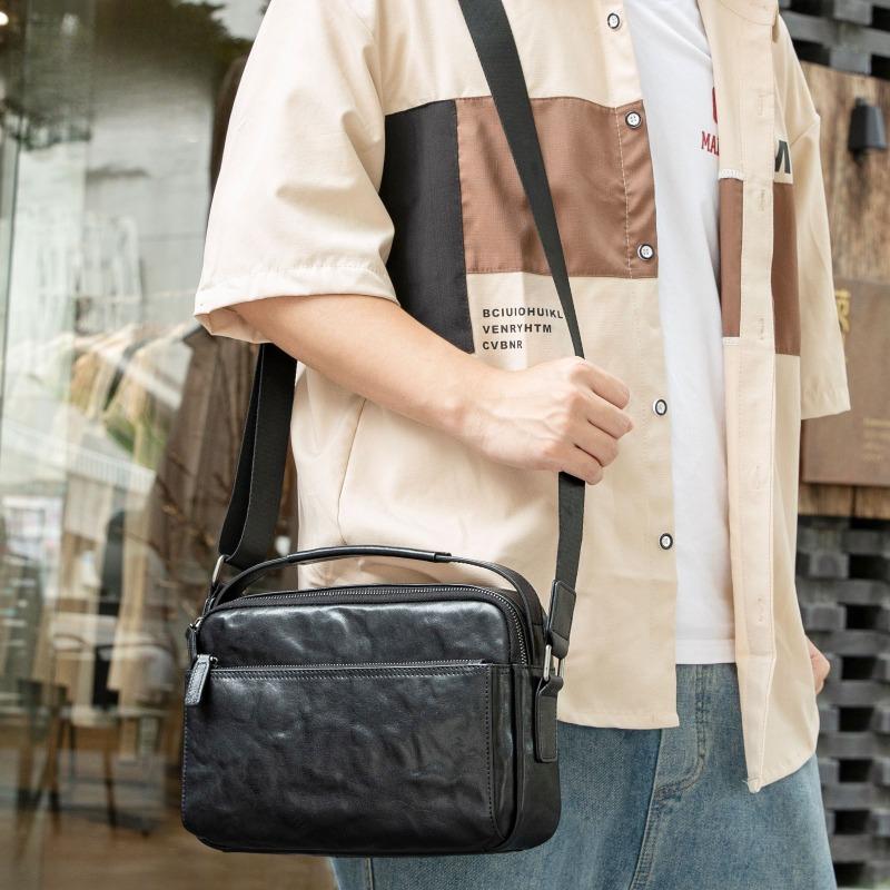 High-end Single-shoulder Bag, Horizontal Square Genuine Leather Crossbody Bag, Commuting Phone Bag