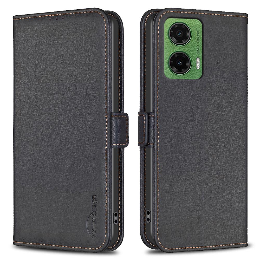

BINFEN COLOR BF31 For Motorola Moto G35 5G Case PU Leather Flip Folio Phone Wallet Cover B