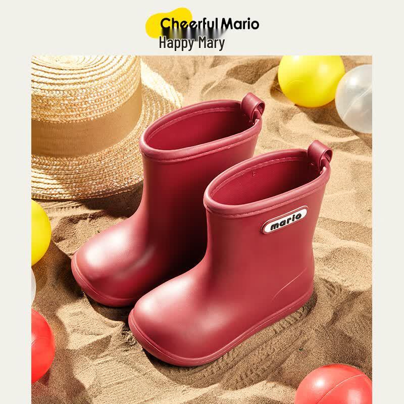 Cheerful Mario Kids Cartoon Drawstring Rain Boots 190