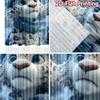 2D flat printing 2pcs Curtain Cute snow leopards winter hat scarf Digital Printed Polyester Drapes Family Party Decoration