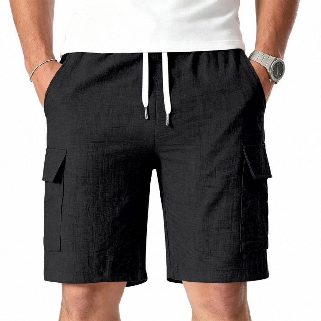 Mens Multi Pocket Drawstring Waist Casual Cargo Shorts Relaxed Fit Lightweight Summer Beach Shorts for Outdoor Activities