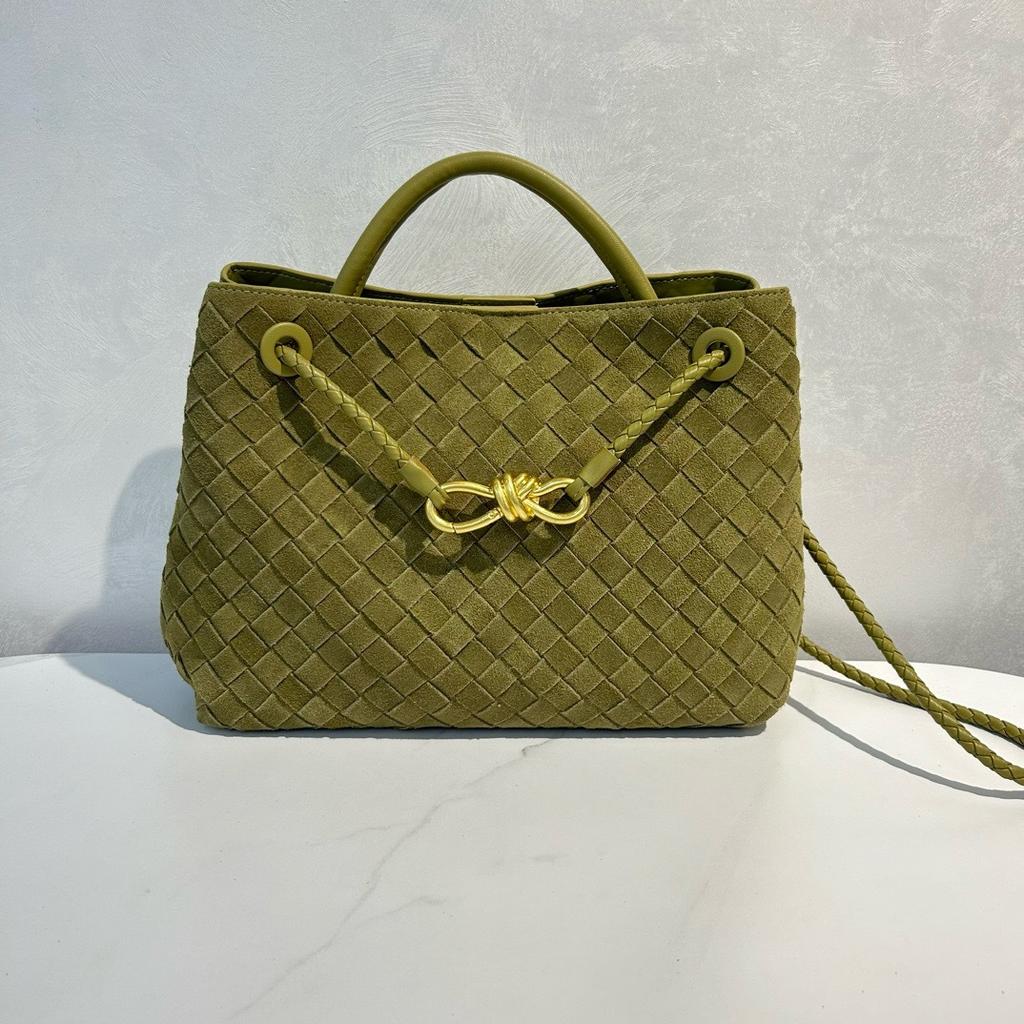 Gewebte Tasche Wildledertasche Mattiertes Rindsleder Großes Fassungsvermögen Pendler Vielseitig Tragbar Schulter Unterarm Crossbody Tragetasche Damen