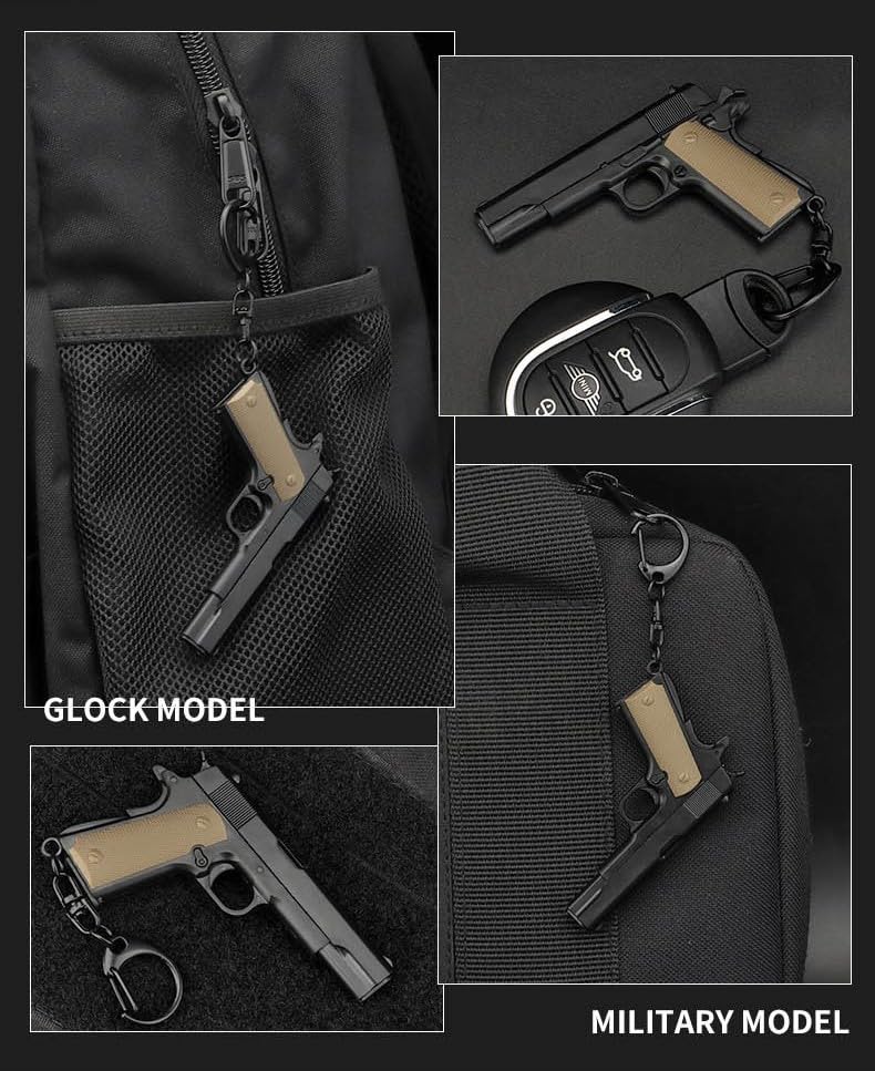 M1911 Keychain Scale Model Movable Detachable Resin Black Color [ZepoR] 1/4 Gun, Slide, Magazine, Slide, AC-13-T