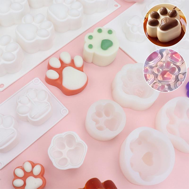 3D Cat Claw Mousse Cake Silicone Mold Diy Chocolate Jelly Pudding Mold Making Ice Tray Home Baking Accessories Wedding Crafts