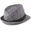 HT2203 Autumn Winter Wool Hats Men Women Plaid Trilby Hats with Band Vintage Retro Men Fedora Hats Male Derby Jazz Hats Fedoras