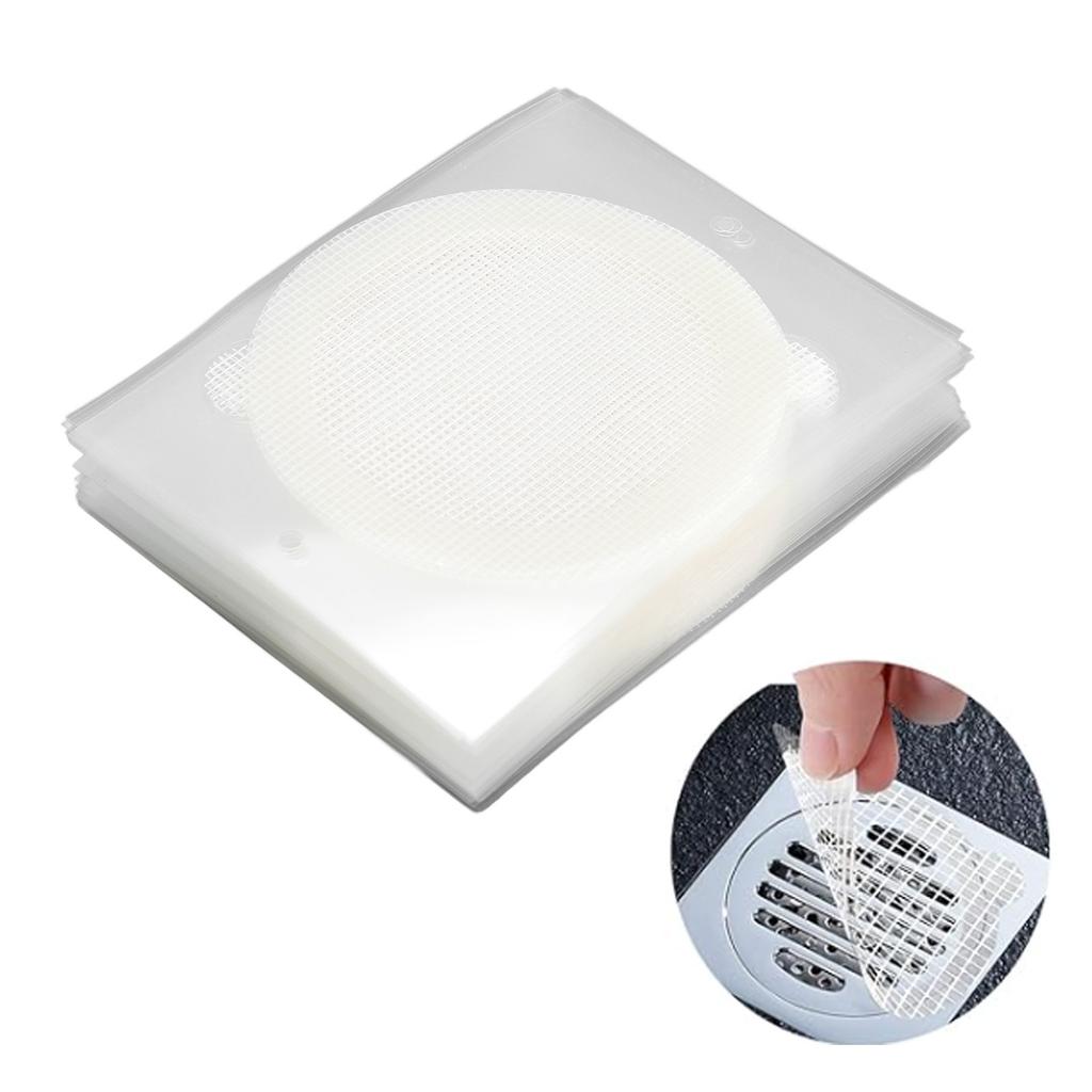 50 Pieces Shower Drain Covers Hair Catchers, Shower Drain Mesh Stickers Fiberglass Shower Drain Strainer Prevents Clogging Hair Traps