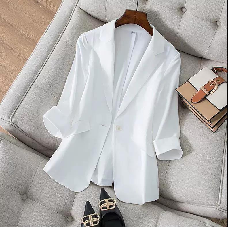 Dámská jarní a podzimní tenká část prodyšného lehkého vyklápěcího límečku tlačítko odstavec odstavec Temperamentní tenká tenká bunda