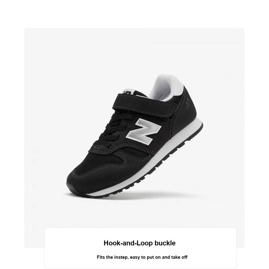 New Balance NB 373 V2 Velcro Anti-Kick Balance Low-Top Casual Shoes Kids Sneaker Black YV373KB2