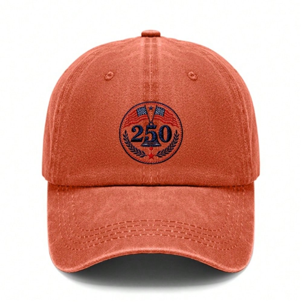 [250Th Anniversary Baseball Cap] Unisex Adult Adjustable Vintage Washed Print Polyester Sun Protection Lightweight Breathable Casual Outdoor Sports