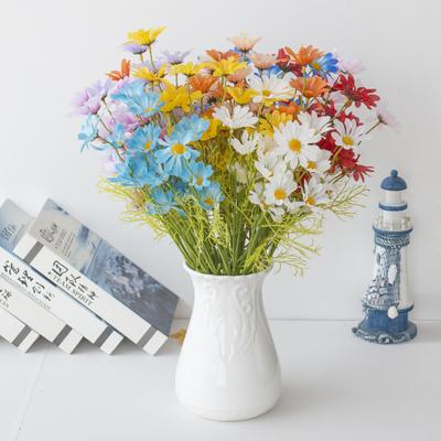 5Pcs Artificial Flower Marguerite Party Supplies Faux Silk Flower Vase Pots Simulated