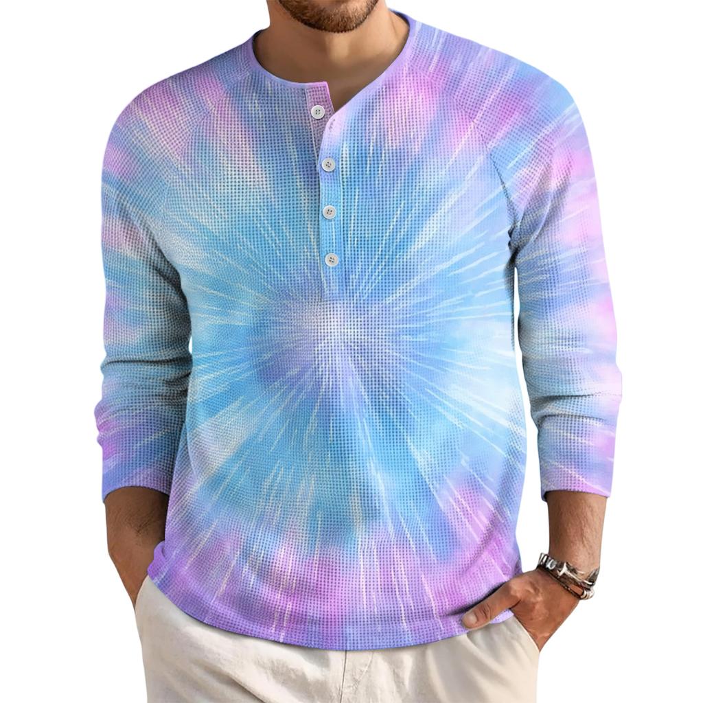 Men's Loose Casual Button Down Collar Long Sleeve Top