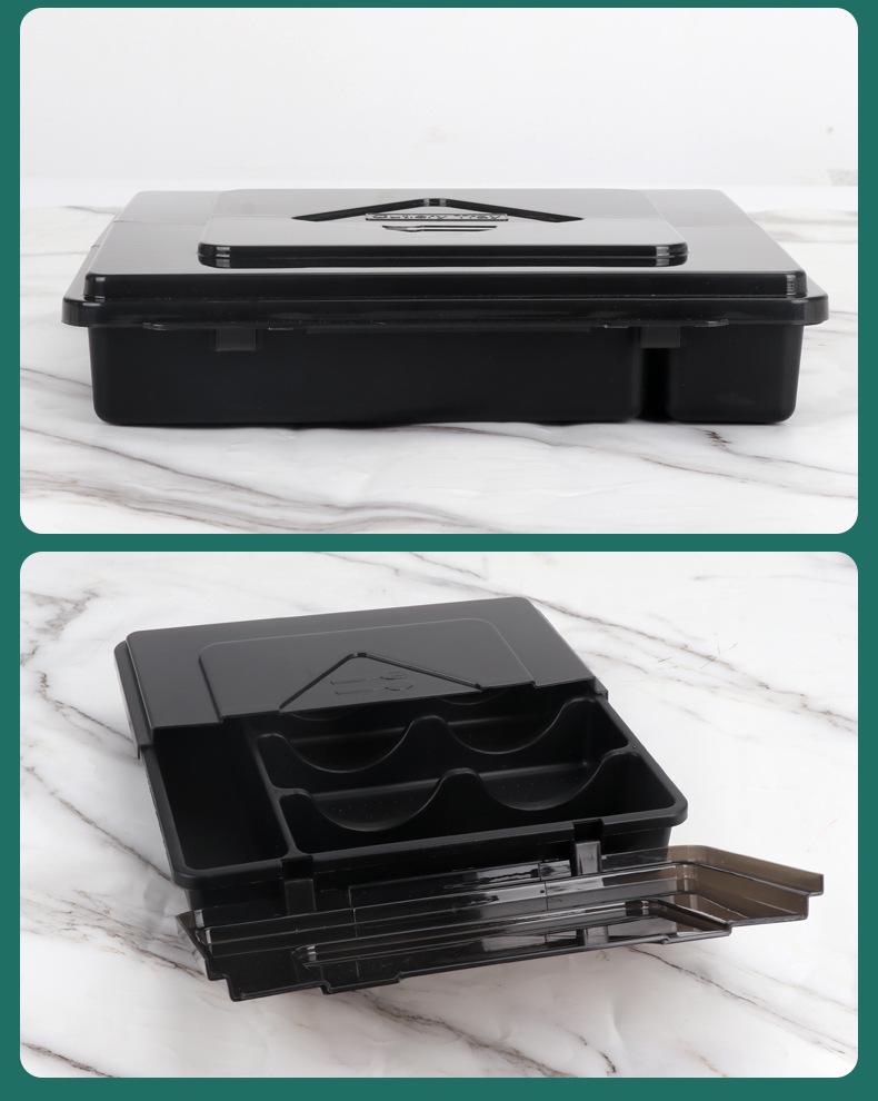 Expandable Kitchen Organizer Box with Built-in Cutlery Compartments and Tableware Storage