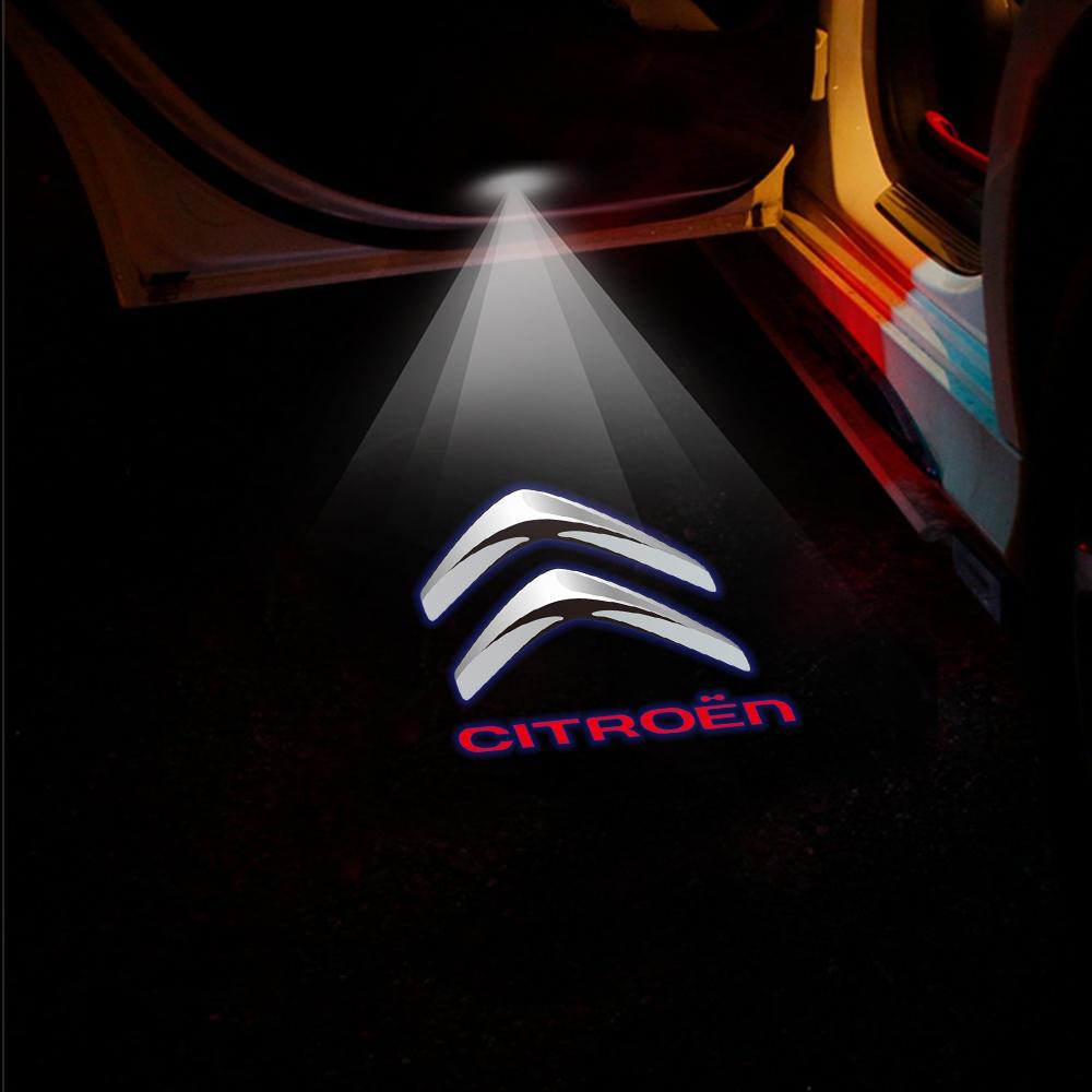 2Pcs LED Car Door Welcome Lights Logo Projector For Citroen C3 C5 C4 C-QUATRE Ghost Shadow Lamp Courtesy Light Car Accessories