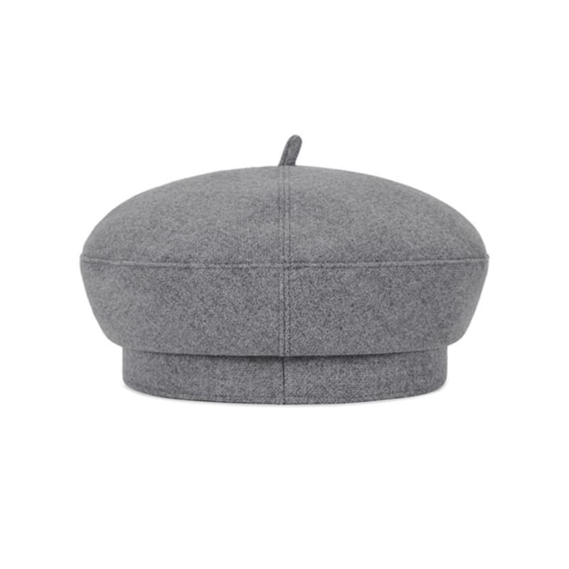 VARZAR VA Curved Oval Metal Blended Beret Gray