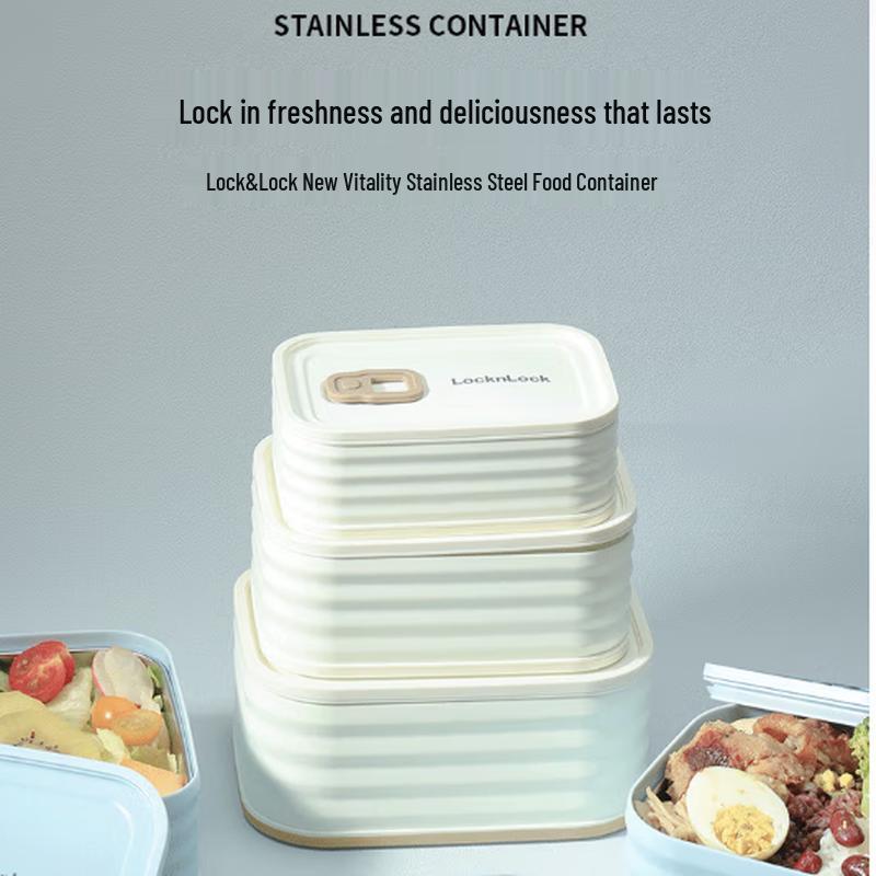 LocknLock New Vitality Stainless Steel Food Container 3-Piece Set