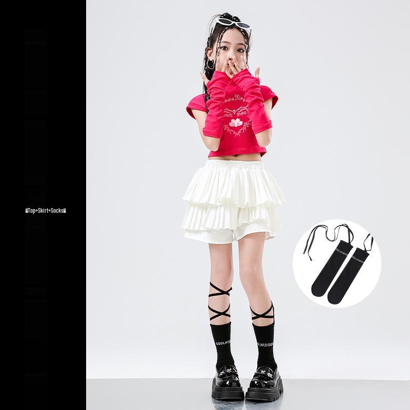 Girls' Jazz Hip Hop Dance Costume Set - Trendy Cheerleading Performance Outfit