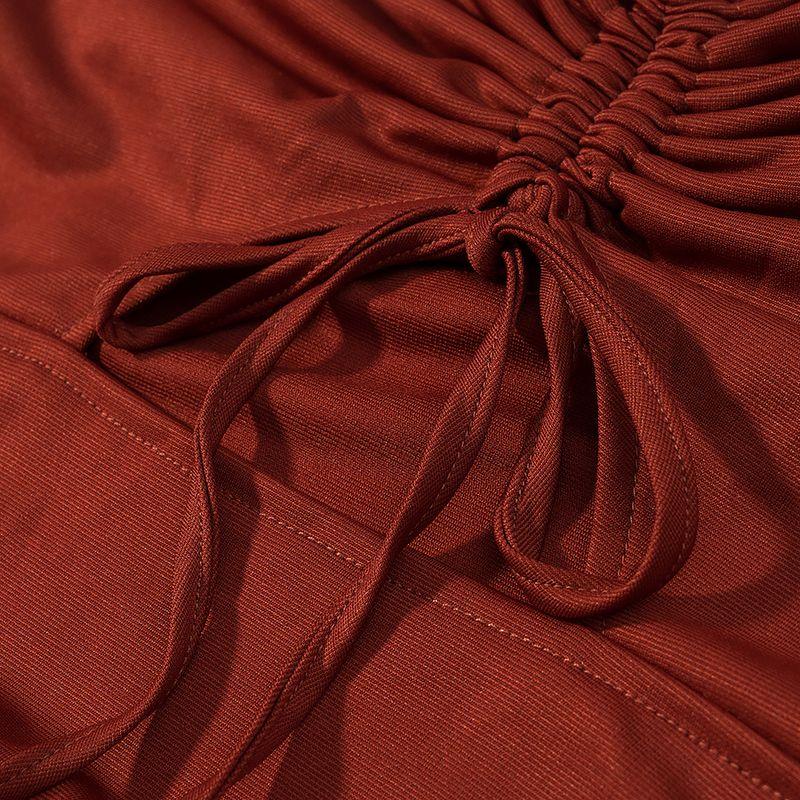 Araltay New Arrival Fashion Style Women's Clothing Fashion All-Match Elegant Silm Hanging Collar Strap Drawstring Dress