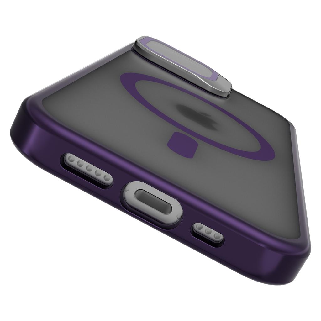 For iPhone 16e Case Compatible with MagSafe Lens Kickstand PC+TPU Matte Phone Cover