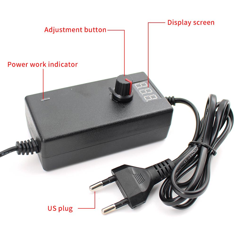 AC DC Adjustable Adapter 1V-24V 3V-36V 3V-24V 24V-36V 5V-12V 3V-12V Various Voltage DC Source 12V For 2835 5050 5730 LED Strip