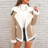 Yousheng Faux Suede Jacket for Women Casual Lapel Thick Sherpa Lined Coat Winter Fuzzy Fleece Trench Coat with Pockets