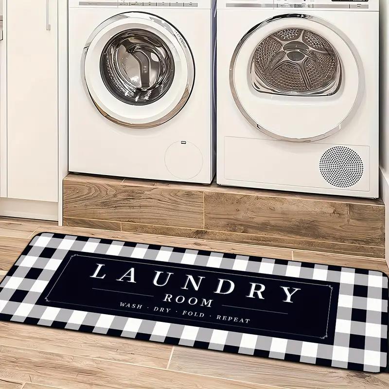 Black And White Checkered Carpet, Easy-To-Clean Floor Mat For Laundry Room, Kitchen And Bathroom, Home Decoration