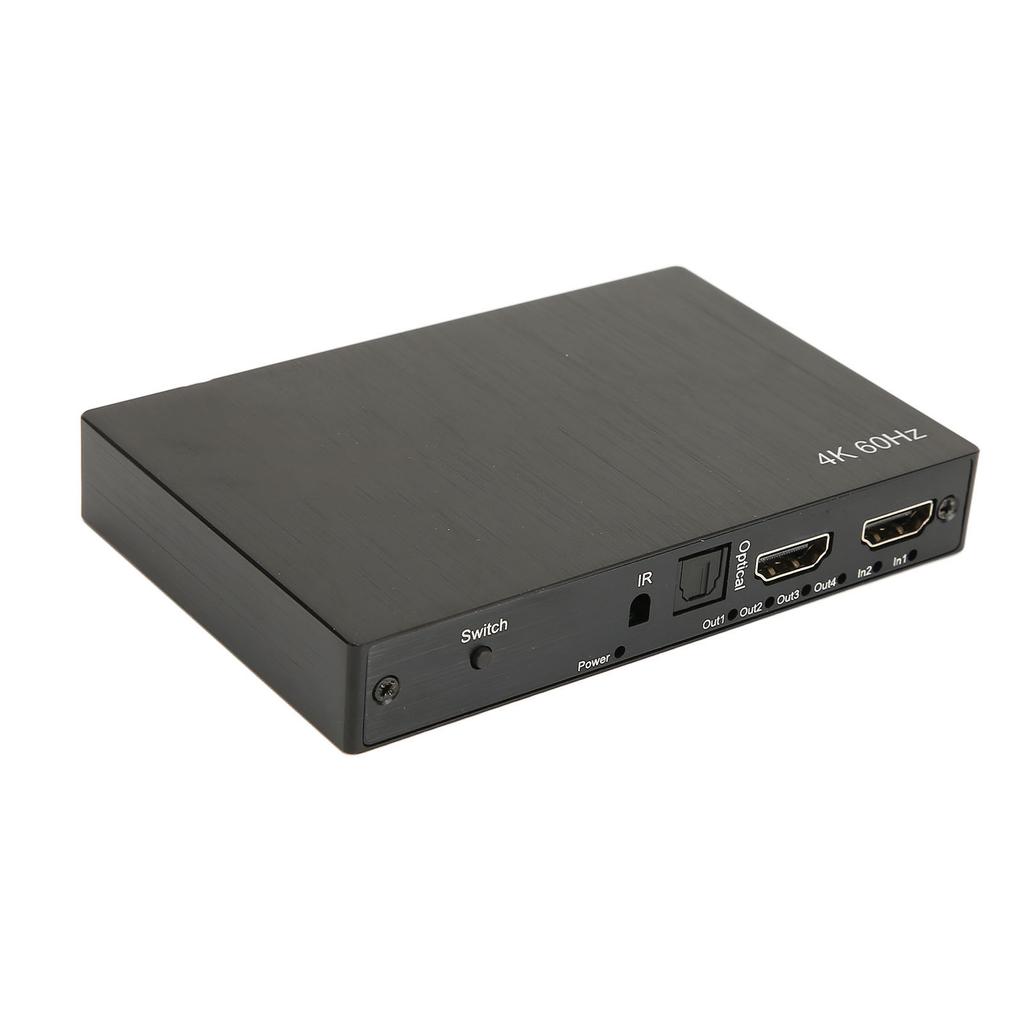 4K HD Multimedia Interface Switch Splitter 2 In 4 Out with Remote 4x2 Matrix Splitter Switcher with