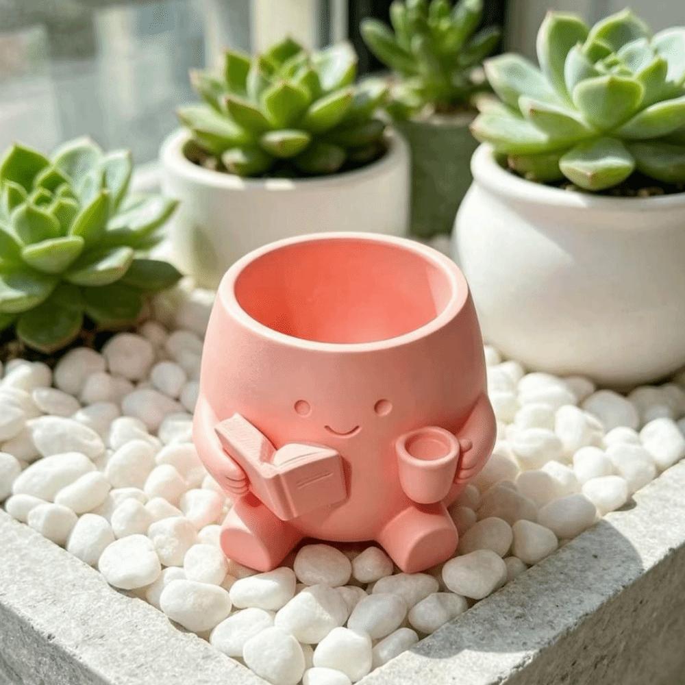 3D Printed Plant Pot Stylish Design Desktop Decoration Novelty Flowerpot Office