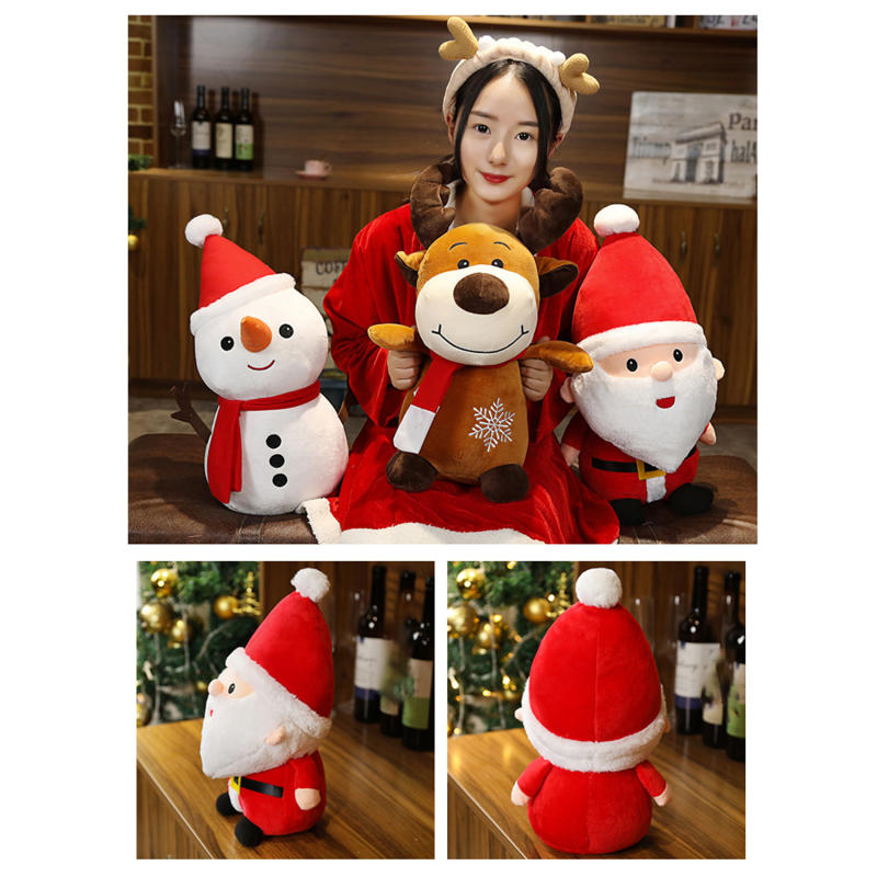 Cartoon Santa Claus Plush Toy Stuffed Elk Snowman Animal Pillow Dolls Christmas Gifts For Children Birthday Decor