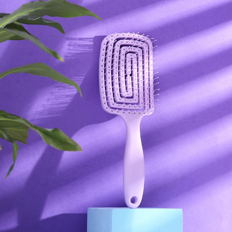Square Hollow Comb - Ventilated Styling Comb for Wet & Dry Use, Ideal for Curls