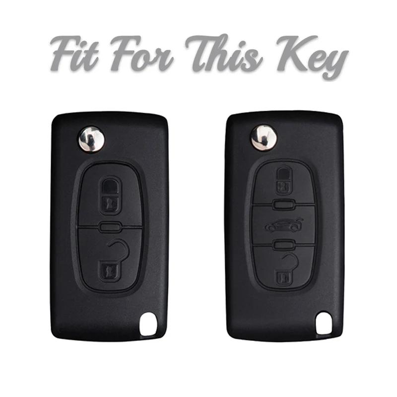 2 3-Tasten Auto Schlüsselhülle Abdeckung Halter Schale für Peugeot 308 207 307 3008 5008 Fob für Citroen C2 C3 C4 C8 Schlüssel Zubehör